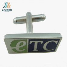 Customize Stamping etc Logo Enamel Rectangle Copper Metal Silver Cufflink